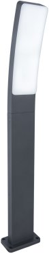 Lutec Kira - Gartenleuchte - 12 x 11,4 x 74 cm - 17,3W LED inkl. - IP54 - dunkelgrau - weiß
