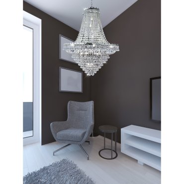 Searchlight Versailles - Kronleuchter - Ø 102 x 350 cm - Chrom und transparent
