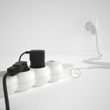 Creative Cables - Steckdosenleiste mit 1 Meter Kabel - 4 Anschlusspunkte - BE/FR-Version mit Erdungsstift - weiß