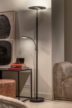 Artdelight Riva - Stehleuchte - Ø 30 x 180 cm - 30W dimmbar bis warm led inkl - schwarz