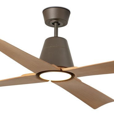 Faro Typhoon - Deckenventilator mit Licht und Fernbedienung - Ø 127 cm - 19W LED inkl. - IP44 - braun und Ahorn