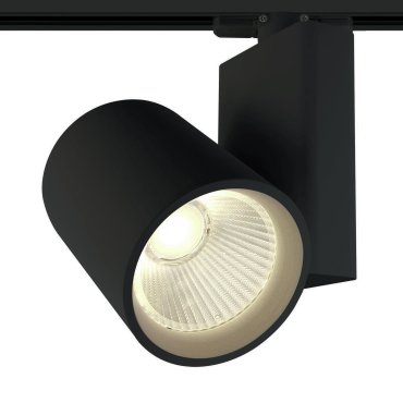 ONE Light COB Track Spot - Stromschienenstrahler mit COB LED - 3-Phasen-Schienensystem - Ø 10 x 14 cm - 42W LED inkl. - schwarz - Lichtfarbe warmweiß