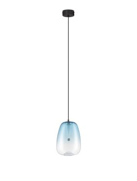 Nova Luce Oblo - Hängelampe - Ø 16 x 227 cm - 3W LED inkl. - blau und mattschwarz