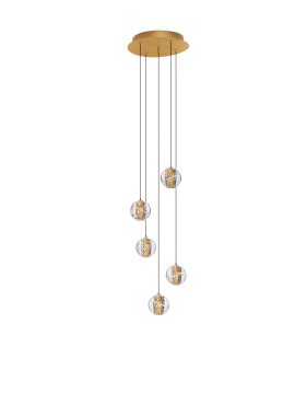 Nova Luce Licio - Hängelampe - Ø 31 x 150 cm - 16W dimmbar LED inkl. - gold