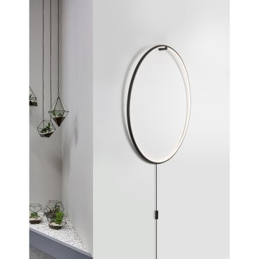 Nova Luce Ring - Wandleuchte - Ø 79 x 2 cm - 28W dimmbare LED inkl. - Sand schwarz