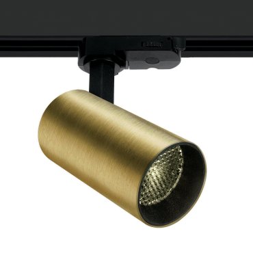 ONE Light COB Compact Cylinder - Stromschienenstrahler - 3-Phasen-Schienensystem - Ø 5,5 x 11 cm - 12W LED inkl. - Messing gebürstet