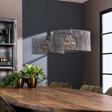 Vico Stringshade - Pendelleuchte - 120 x 45 x 150 cm - Schwarz Nickel