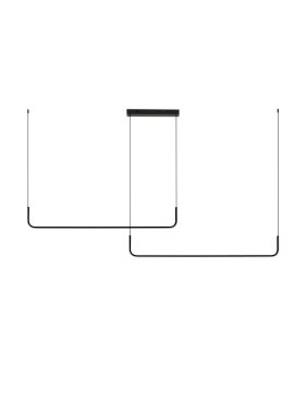 Nova Luce Strita - Hängelampe -  165 x 150 x 7 cm - 42W dimmbar LED inkl. - sand schwarz