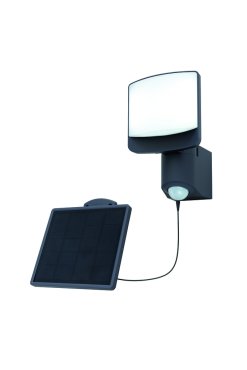 Lutec Sunshine - Außenwandleuchte mit Solarsensor - 15,3 x 12 x 18,4 cm - 7W LED inkl. - IP54 - dunkelgrau - kaltweiß