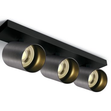 ONE Light Retro GU10 Spots - Aufbaustrahler 3L - 39 x 7 x 10 cm - metallgrau