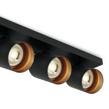 ONE Light Retro GU10 Spots - Aufbaustrahler 3L - 39 x 7 x 10 cm - schwarz