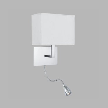 Searchlight Wall - Wandleuchte mit Doppelschalter - 20 x 25,5 cm - 1W LED inkl. - Chrom