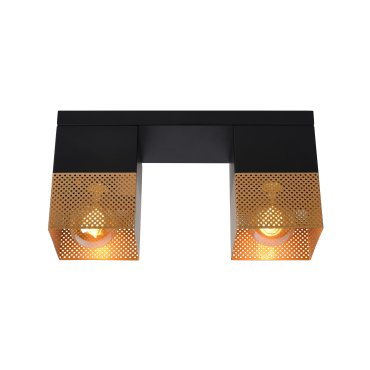 Lucide Renate - Deckenleuchte - 32 x 10 x 16 cm - schwarz und matt gold
