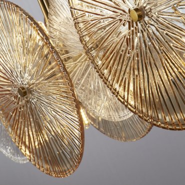 Searchlight Wagon - Hängeleuchte - 90 x 16 x 120 cm - Gold, transparent und bernsteinfarben