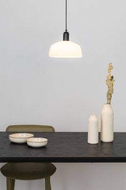 Faro Tatawin - Pendelleuchte - Ø 25 x 111,5 cm - Schwarz/Milchglas