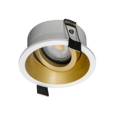 Artdelight Roura – schwenkbarer einbaustrahler – Ø 90 mm, Ø 82 mm einbaumaß – weiß und gold