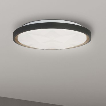 Searchlight Satellite - Deckenleuchte mit Fernbedienung - Ø 42 x 6 cm - 24W dimmbare LED inkl - schwarz und gold