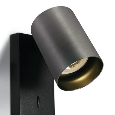 ONE Light Retro GU10 Spots - Wandstrahler mit Schalter - 7 x 13 cm - metallgrau