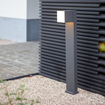 Lutec Cuba - Gartenleuchte - 23,7 x 11 x 75 cm - 12,2W LED inkl. - IP54 - dunkelgrau