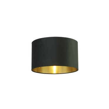 Searchlight Drum Shade – lampenschirm - Ø 40 x 24 cm - dunkelgrün und gebürstetes gold
