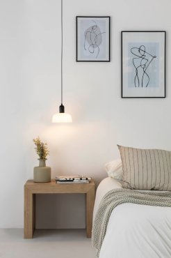Faro Tatawin - Pendelleuchte - Ø 18,4 x 108,1 cm - Schwarz/Milchglas