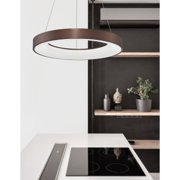 Nova Luce Rando Thin - Pendelleuchte - Ø 60 x 120 cm - 50W dimmbare LED inkl - gebürsteter Kaffee