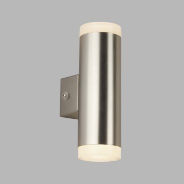 Searchlight Lincoln - Außenwandleuchte - 5 x 16,5 cm - 8W LED inkl. - IP44 - satiniert silber
