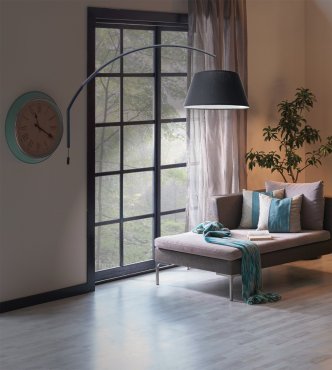 VK Lighting Afti - Wandleuchte mit Schalter - 146,4 x 50 x 93,7 cm - schwarz