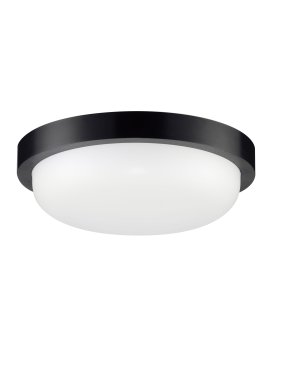 Nova Luce Reo - Außen-Deckenleuchte - Ø 23,5 x 7,5 cm - 19W LED inkl. - IP65 - Sand schwarz