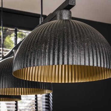Vico Semicircular Cap-Ribbed - Pendelleuchte - 120 x 30 x 150 cm - schwarz