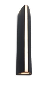 Lutec Leo - Außenwandleuchte - 6 x 8 x 30 cm - 14,5W LED inkl. - IP54 - schwarz