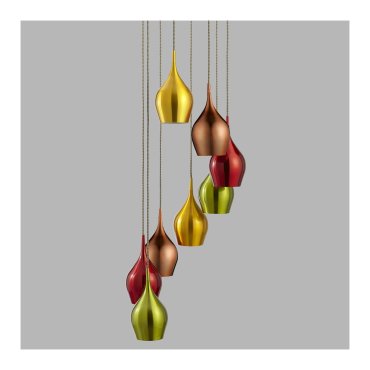 Searchlight Vibrant - Pendelleuchte - Ø 36 x 170 cm - mehrfarbig