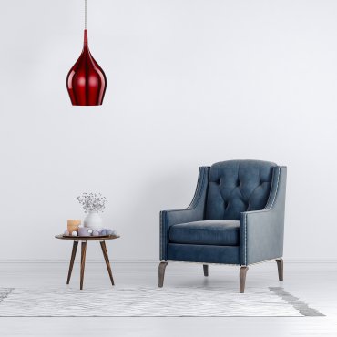 Searchlight Vibrant - Pendelleuchte - Ø 12 x 142 cm - weinrot