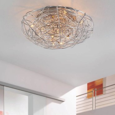 Artdelight Draga - Deckenleuchte - Ø 20 cm - 3 x 20W Halogen inkl. - Stahl matt