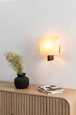 Faro Luang - Wandleuchte - 28 x 33 x 20,5 cm - karamell/schwarz