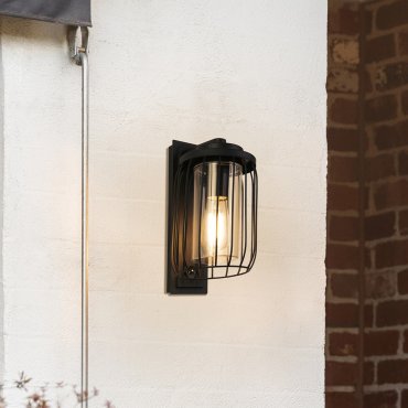 Searchlight Reed - Außenwandleuchte mit PIR-Sensor - 26 x 39 cm - IP44 - schwarz