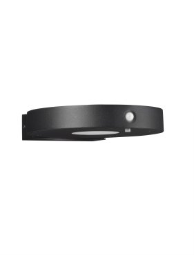Nova Luce Aigo - solarbetriebener Außenwandleuchte mit Sensor - 16 x 3,2 x 17,7 cm - 2W LED inkl. - IP65 - dunkel anthrazit