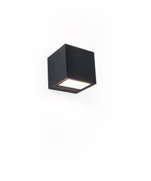 Lutec Gemini - Außenwandleuchte - 8,8 x 8,5 x 8,6 cm - 9W LED inkl - IP54 - schwarz