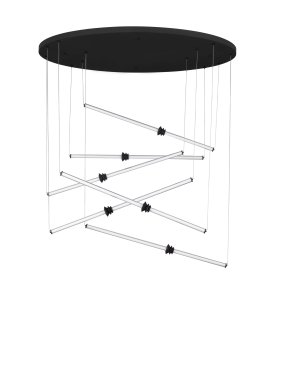 Nova Luce Stalactite - Hängelampe - Ø 150 x 250 cm - 79W dimmbar LED inkl - sand schwarz