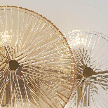 Searchlight Wagon - Decken-/Wandleuchte - 40 x 20 x 16 cm - Gold, transparent und bernsteinfarben