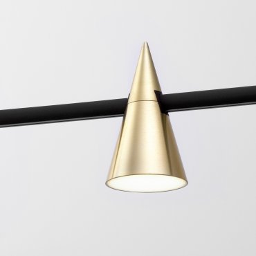Nova Luce Cono - Lichtpunkt Magnetschienensystem - Ø 6 x 10,6 cm - 5W LED inkl. - Messing satiniert