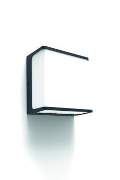 Lutec Doblo - Außenwandleuchte - 15 x 15 x 8 cm - 19,1W LED inkl. - IP54 - dunkelgrau