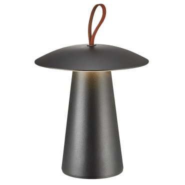 Nordlux Ara To-Go 2 - batteriebetriebene Tischleuchte für draußen - Ø 19,7 x 29,2 cm - 2W dimmbare LED inkl. - IP54 - schwarz