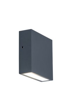 Lutec Gemini XF - Wandleuchte - 11 x 3.8 x 11 - 7,4W LED inkl. - IP54 - dunkelgrau - 4000K