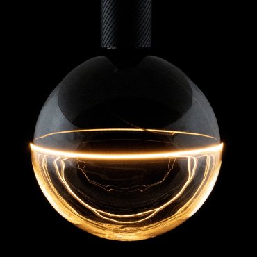 Segula LED-Lampe - 2Tone Globe - Ø 18,8 x 24,5 cm - E27 - 6W dimmbar - 1900K - schwarz und transparent