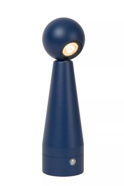 Lucide Ipsos - wiederaufladbare Tischleuchte - Ø 6 x 22 cm - 3W dimmbare LED inkl - blau