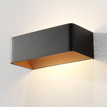 Artdelight Mainz - Wandleuchte - 20 x 10 x 7 cm - 2 x 3W dimmbare LED inkl - schwarz und gold