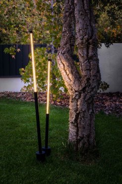 Faro Bambou - Gartenleuchte auf Stiel - Ø7 x 106,8 cm - 8W LED inkl. - IP65 - mattschwarz