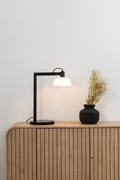 Faro Tatawin - Tischleuchte - 25 x 45,4 x 57,5 cm - Schwarz und Milchglas
