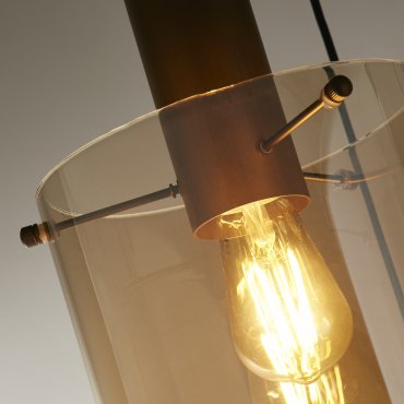 Searchlight Sweden - Pendelleuchte - Ø 47 x 150 cm - mokka und bernsteinfarben